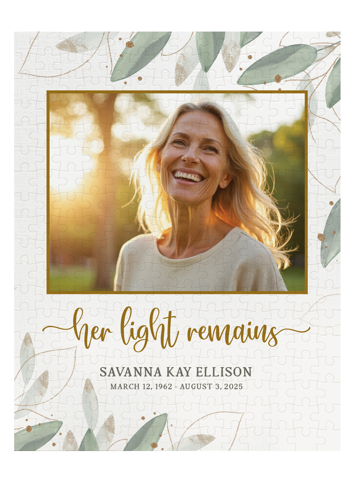 Keepsake Photo Puzzle – Personalized Funeral Keepsake Gift 1