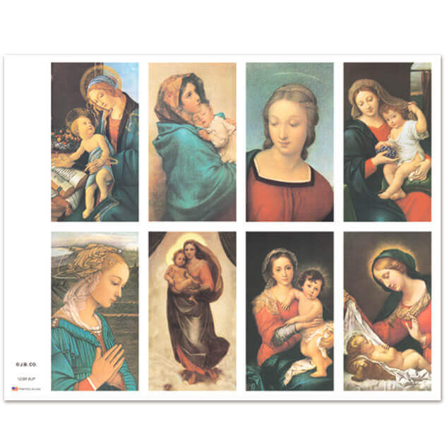 Assorted Madonna 8-up Prayer Cards Assorted Madonna 8-up Prayer Cards