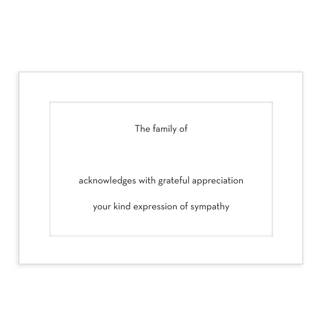 236 Acks - Formal Panel Acknowledgements, Black Ink