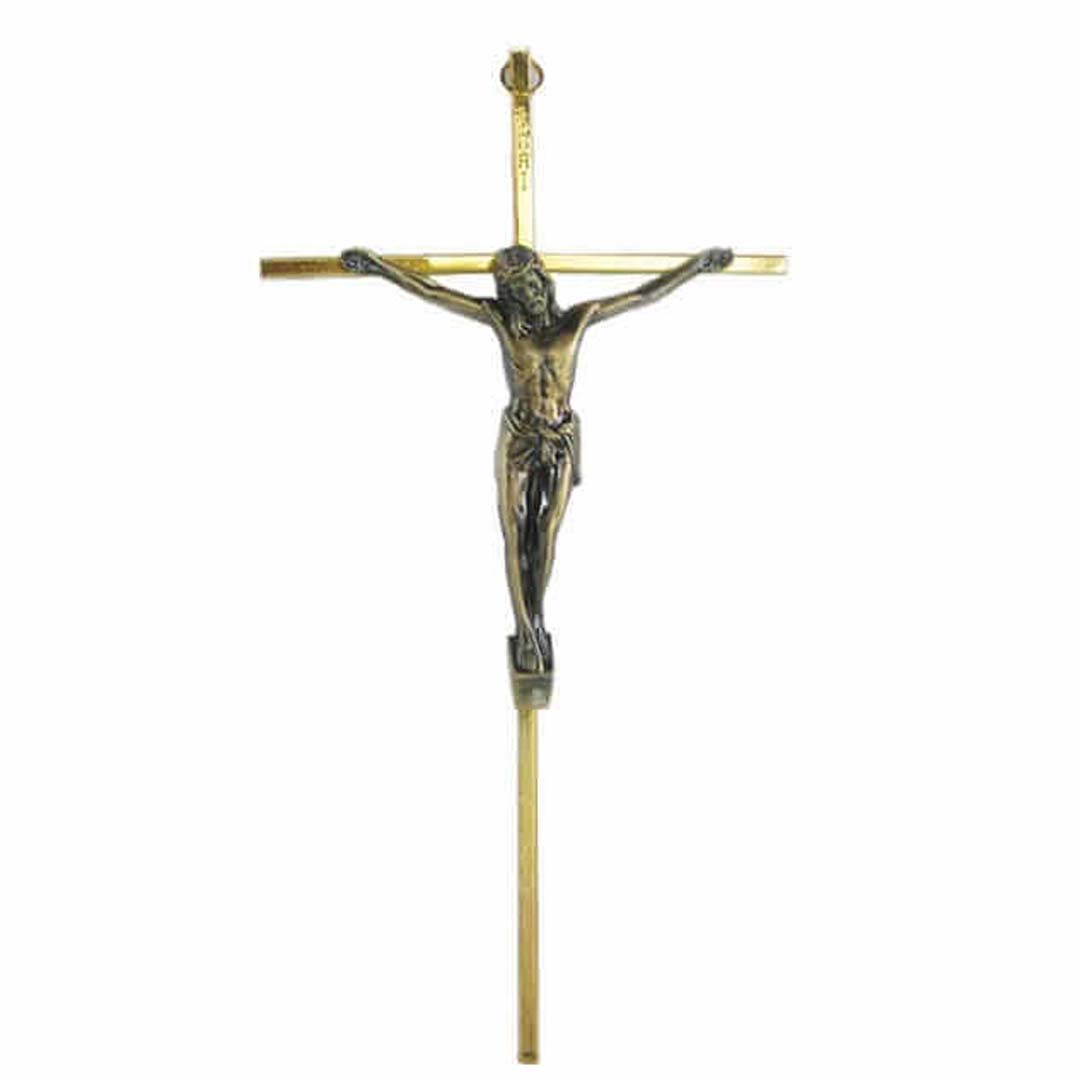 10" Brass Crucifix with Bronze Corpus 10" Brass Crucifix with Bronze Corpus