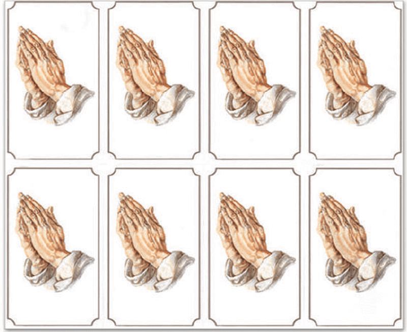 Praying Hands 8-up Prayer Cards Praying Hands 8-up Prayer Cards