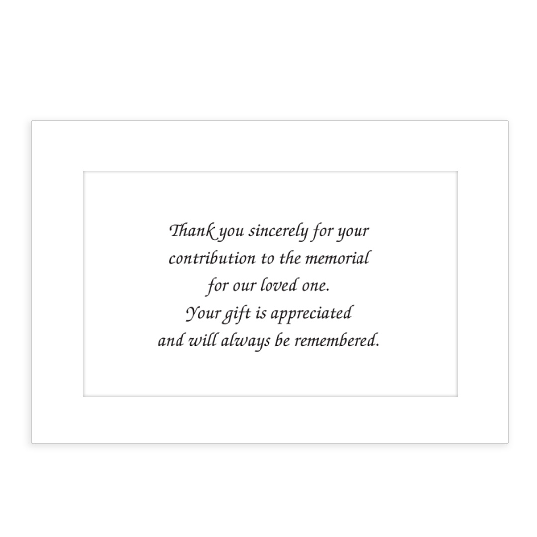 260 ACK Paneled Custom Imprint Contribution Memorial Card