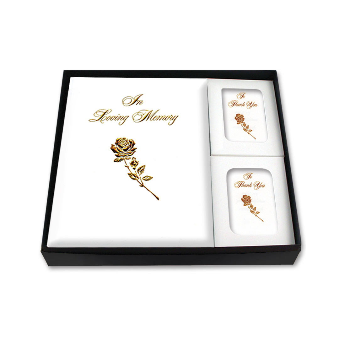 Gold Rose Register Book Box Set