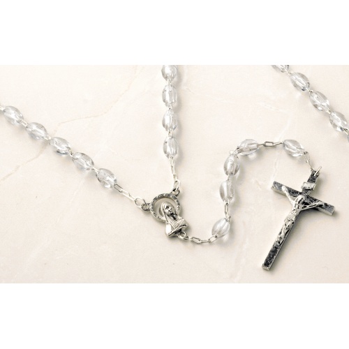Clear Plastic 6mm Bead Rosary