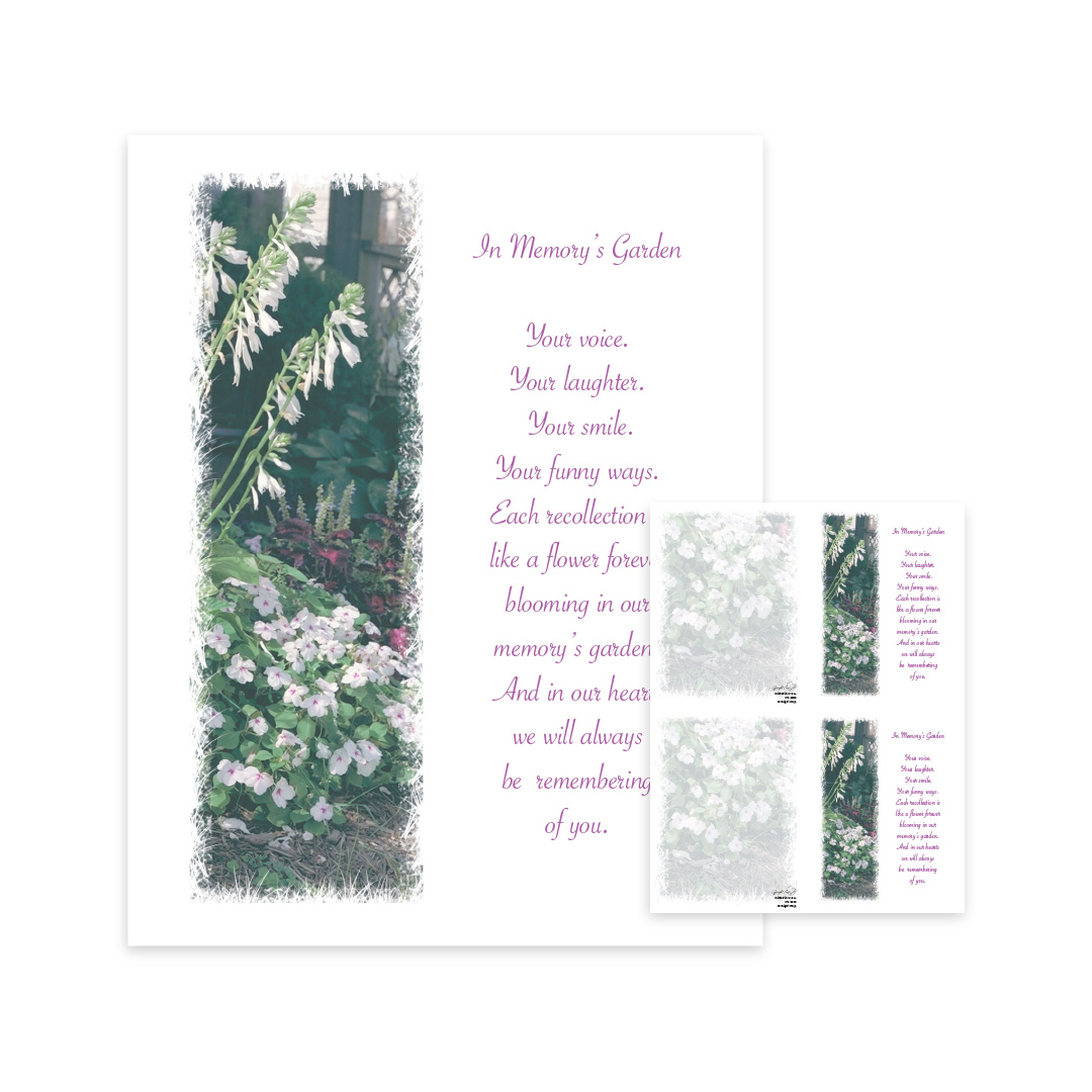 In Memory's Garden Memorial Folders
