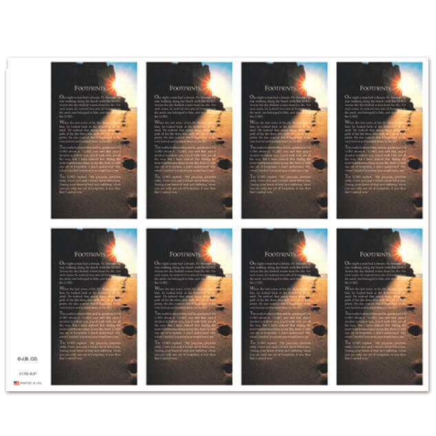 Footprints 8-up Prayer Cards