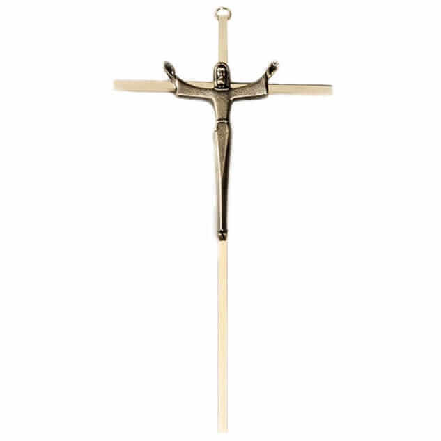 10" Goldtone Risen Christ Crucifix