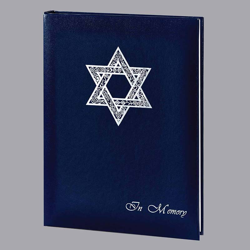 Star of David Register Book - Navy Book Silver Star - 6-Ring