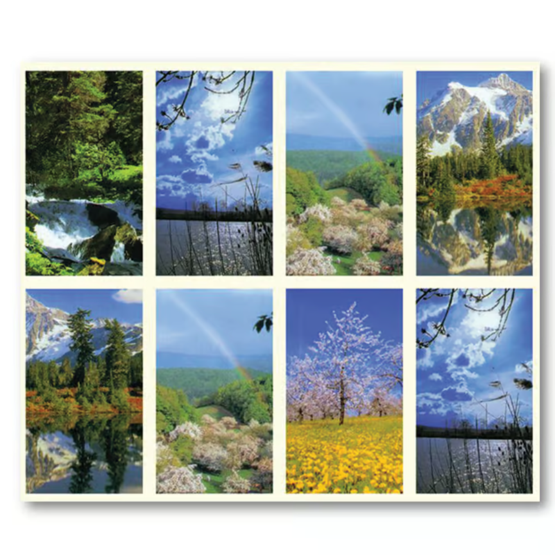 Rainbow Nature Assortment 8-up Prayer Cards, 1,000 Single Cards