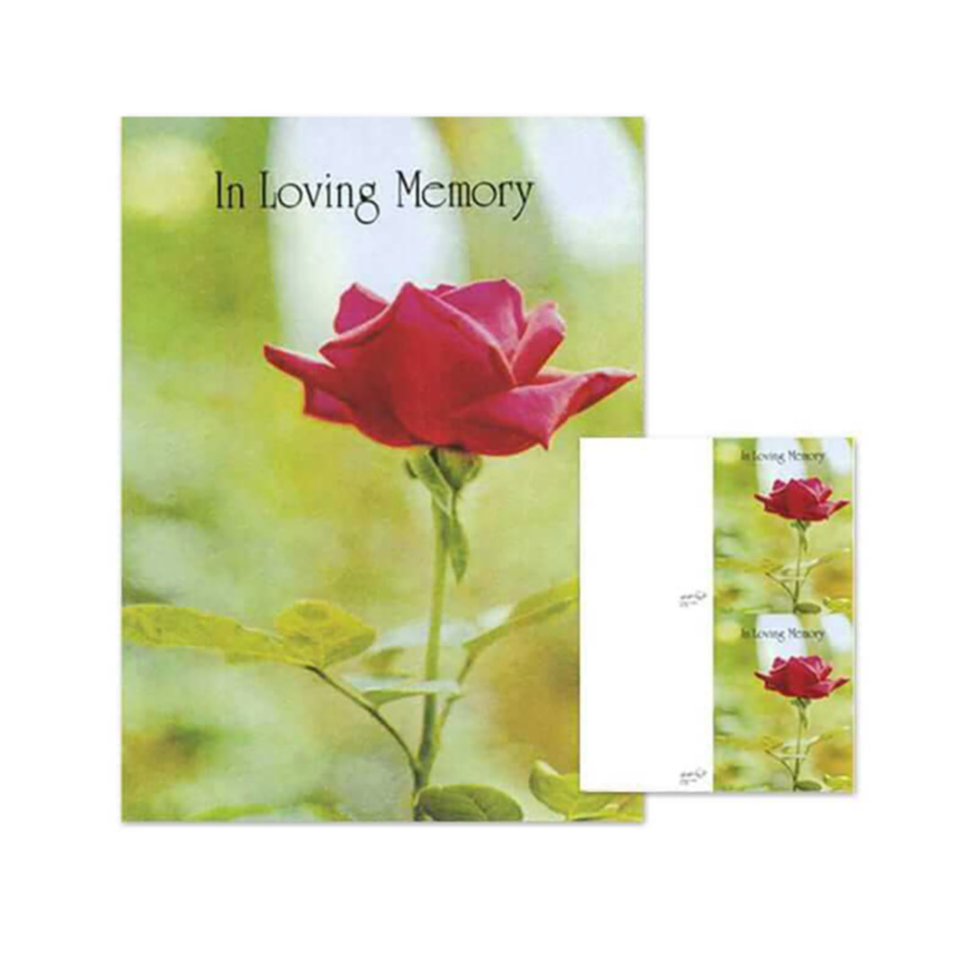 Red Rose Memorial Folders