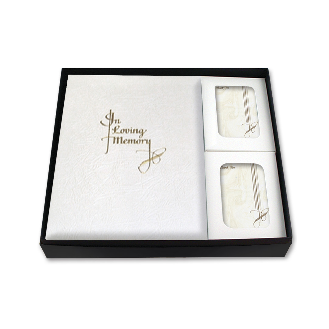 In Loving Memory (White) Register Book Box Set