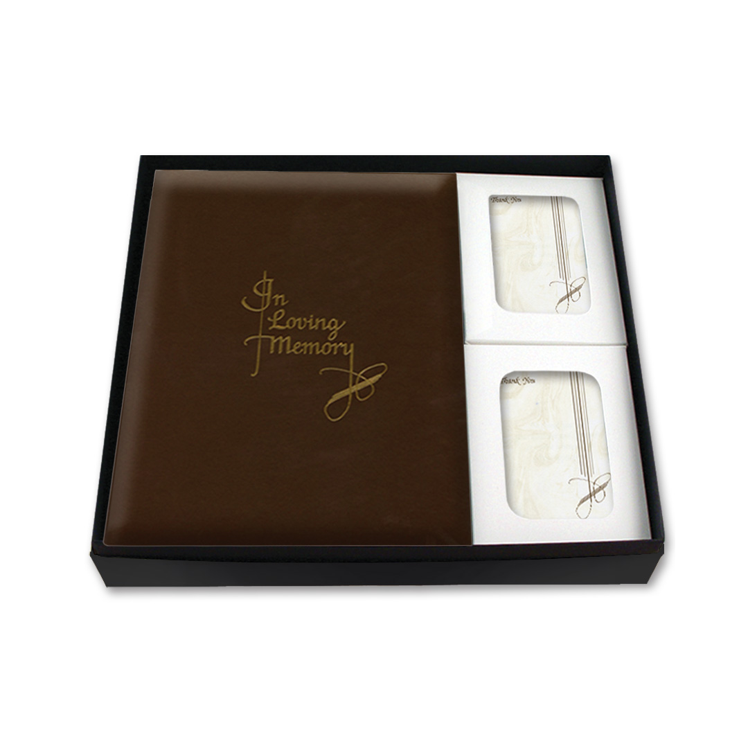 In Loving Memory (Brown) Register Book Box Set