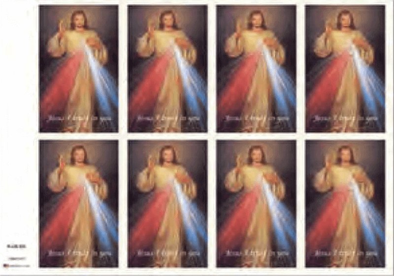 Divine Mercy 8-up Prayer Cards