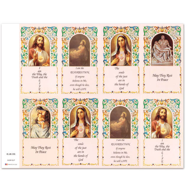 Memorial 8-up Prayer Cards