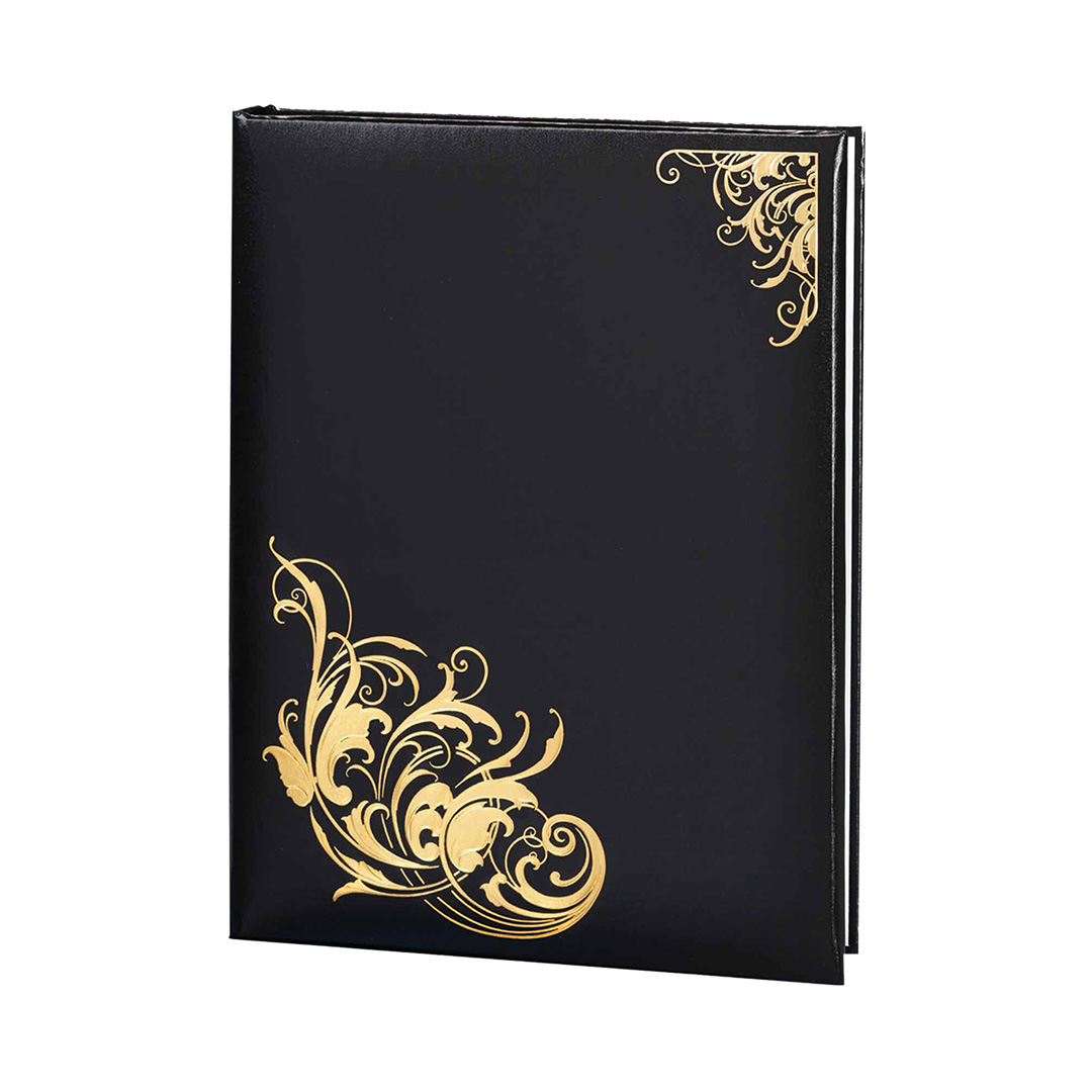 Majestic Black 6 Ring Register Book
