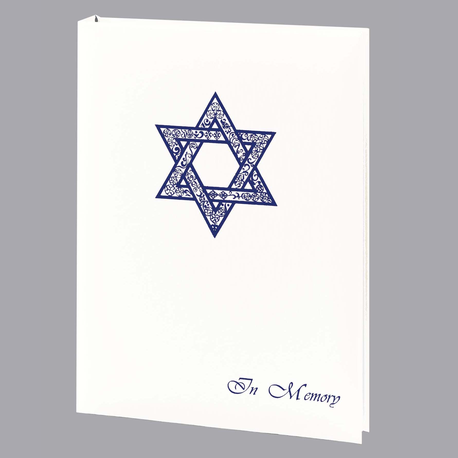 Star of David - White Book Blue Star - 6 Ring Register Book Star of David - White Book Blue Star - 6 Ring Register Book