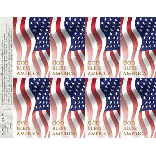 American Flag - God Bless America Series 8-up Prayer Cards