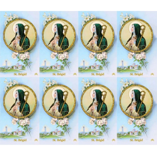Saint Brigid of Ireland 8up Prayer Cards