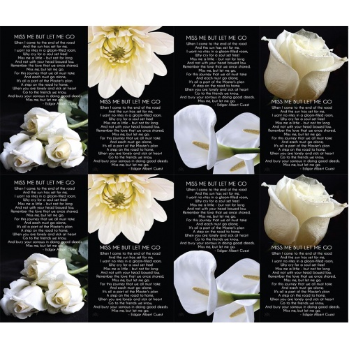 Miss Me But Let Me Go - Flowers Series 8-up Prayer Cards