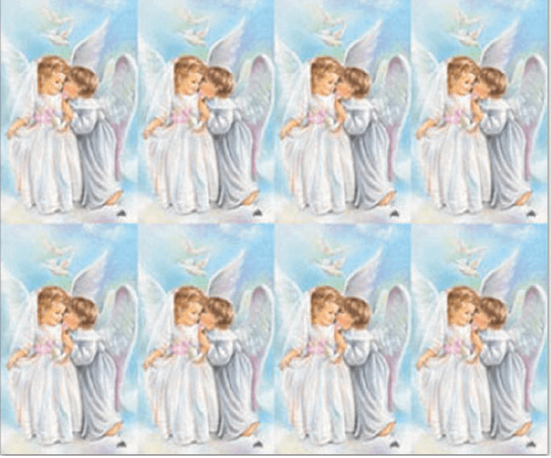 Heavenly Angel with Girl 8-up Prayer Cards Heavenly Angel with Girl 8-up Prayer Cards