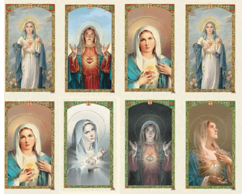 Immaculate Heart Series 8-up Prayer Cards