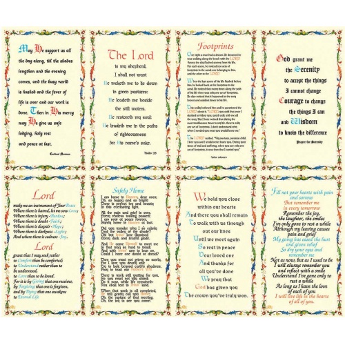 Inspiration 8 Up Prayer Cards