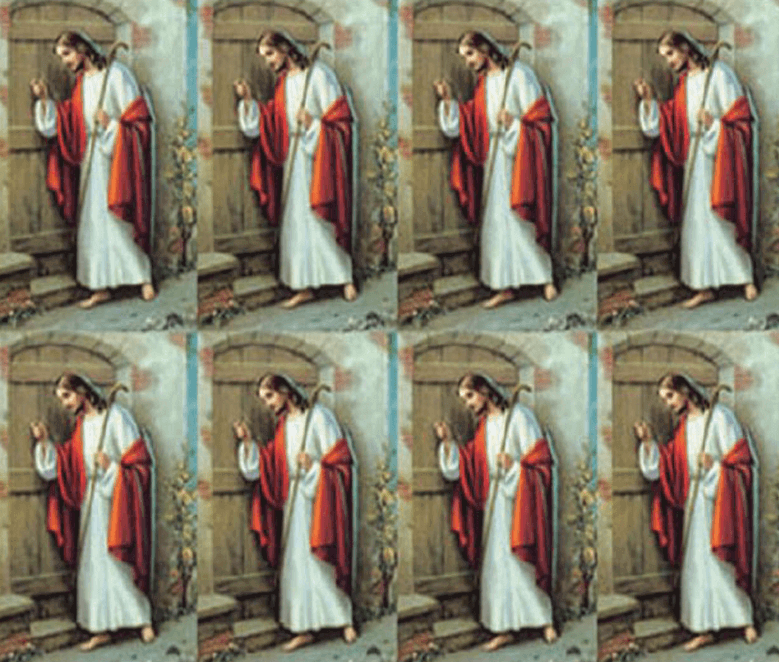 Jesus Knocking 8-up Prayer Cards Jesus Knocking 8-up Prayer Cards