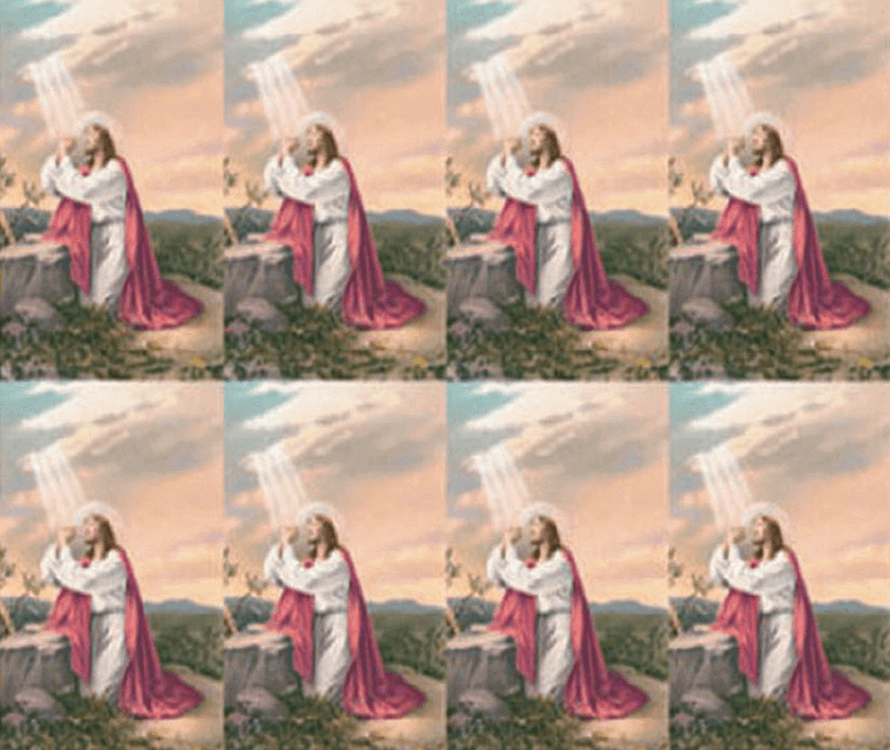 Jesus Praying in Garden of Gethsemane 8-up Prayer Cards