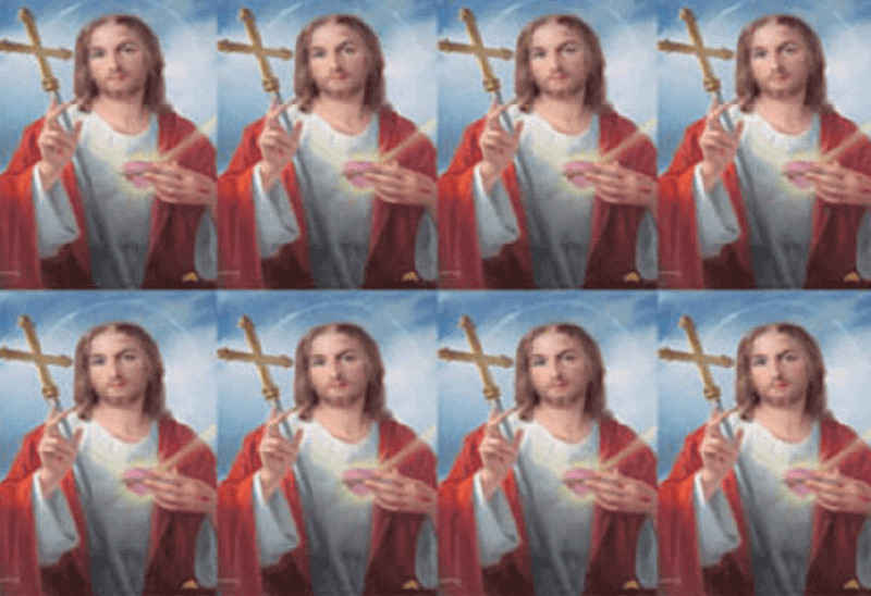 Sacred Heart of Jesus with Cross 8-up Prayer Cards Sacred Heart of Jesus with Cross 8-up Prayer Cards