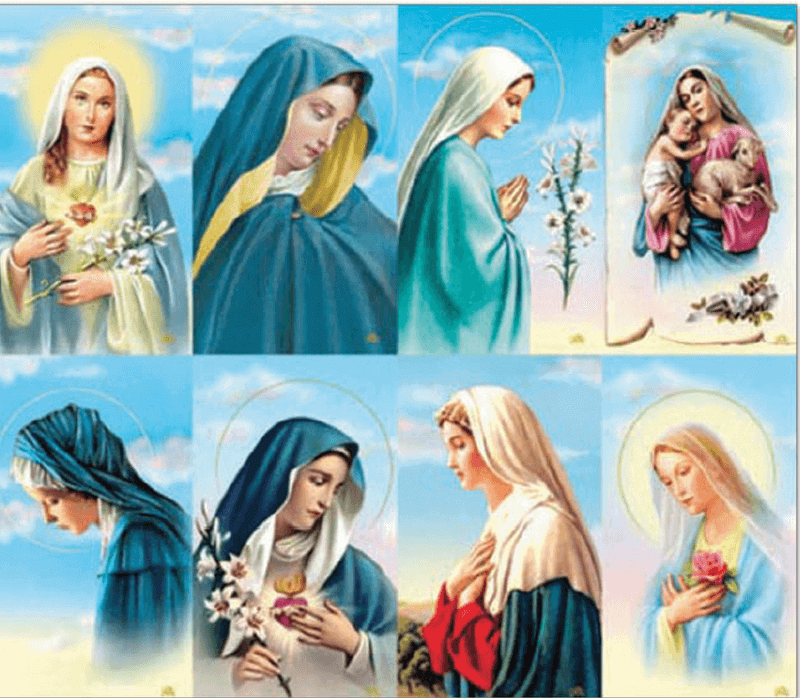 Madonna, Assorted Subjects 8-up Prayer Cards Madonna, Assorted Subjects 8-up Prayer Cards