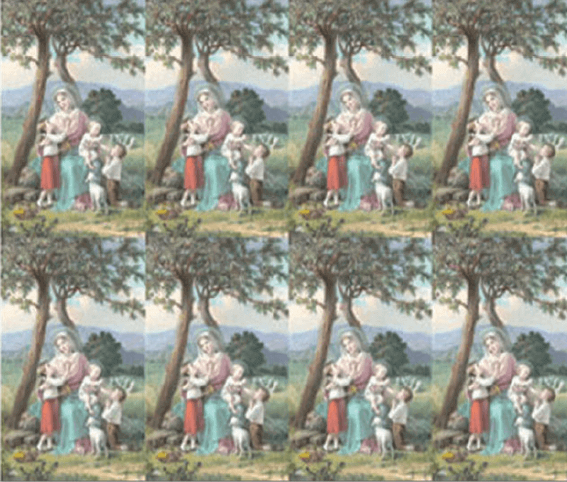 Mary with Children 8-up Prayer Cards
