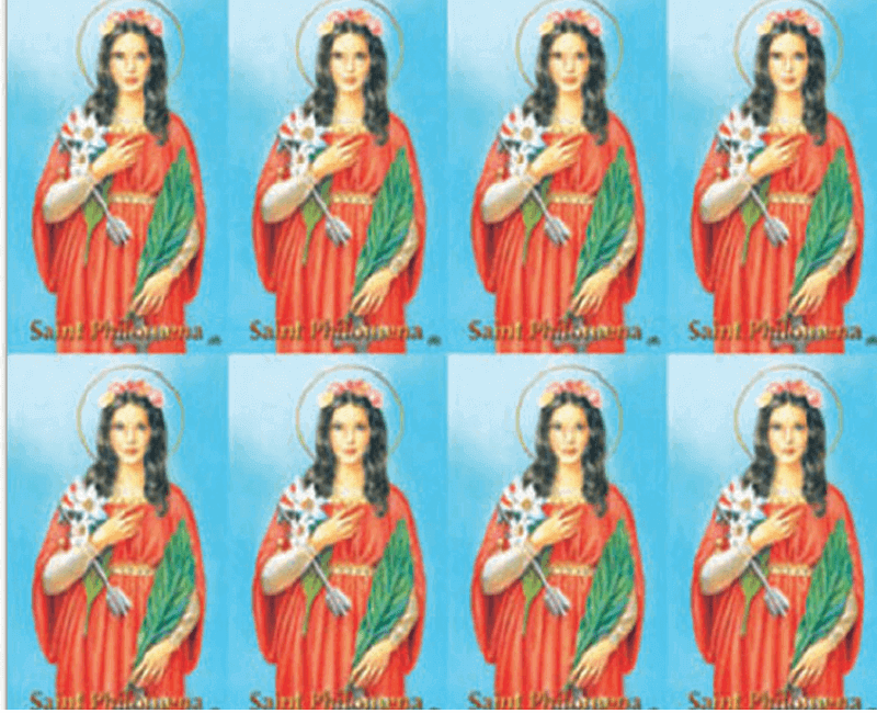 Saint Philomena 2 - 8-up Prayer Cards