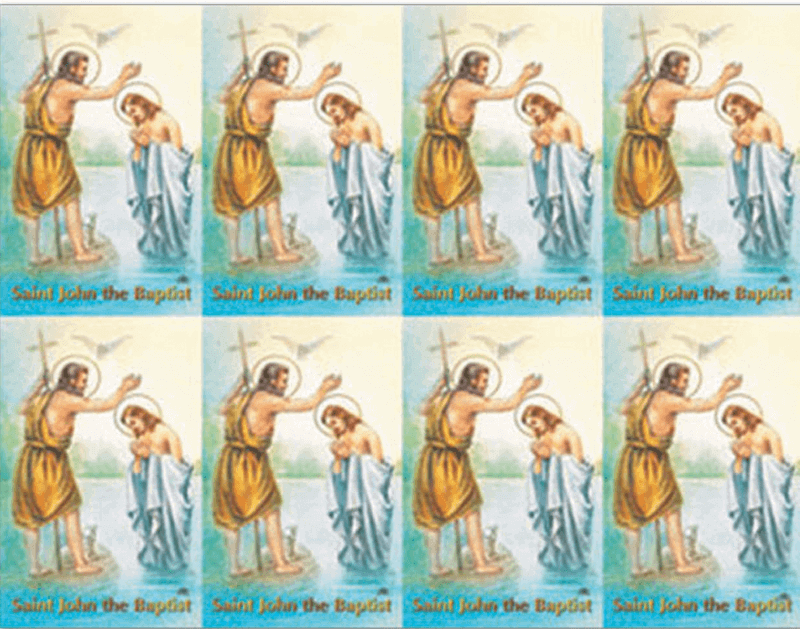 Saint John the Baptist 8-up Prayer Cards
