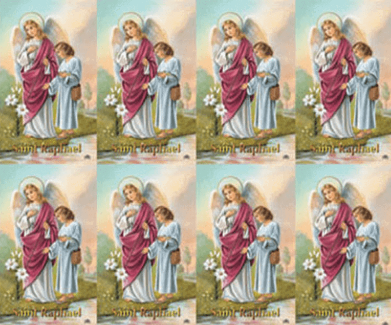 Saint Raphael Archangel 8-up Prayer Cards
