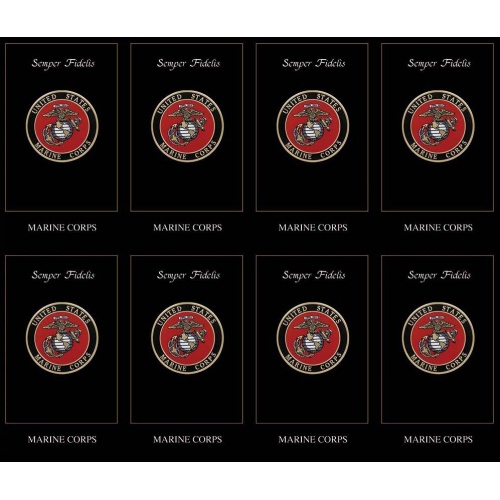 United States Marine Corp Emblem 8-up Prayer Cards