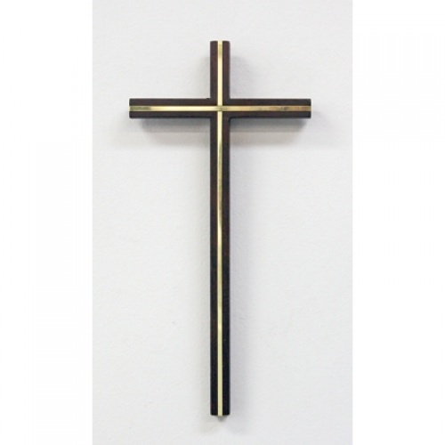 10" Wood Cross with Gold Inlay