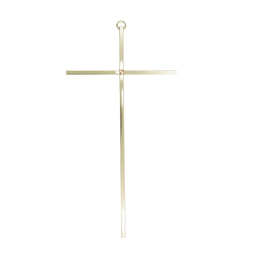 10" Slim Line Goldtone Brass Cross