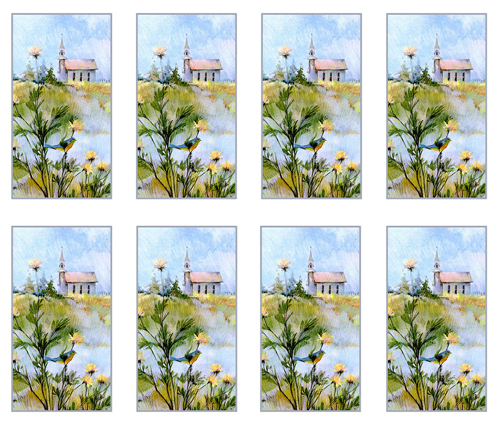 Country Chapel 8-up Prayer Cards