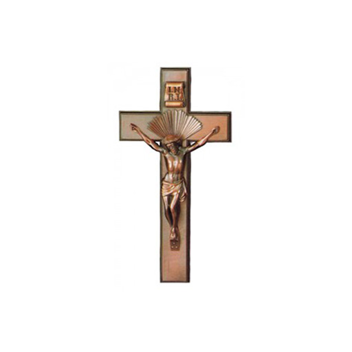 11" Crucifix #116, Cast Zinc Electroplated