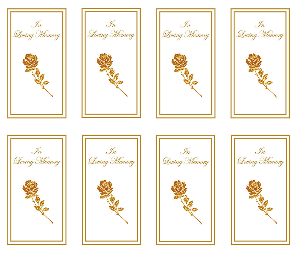 Gold Rose 8-up Prayer Cards