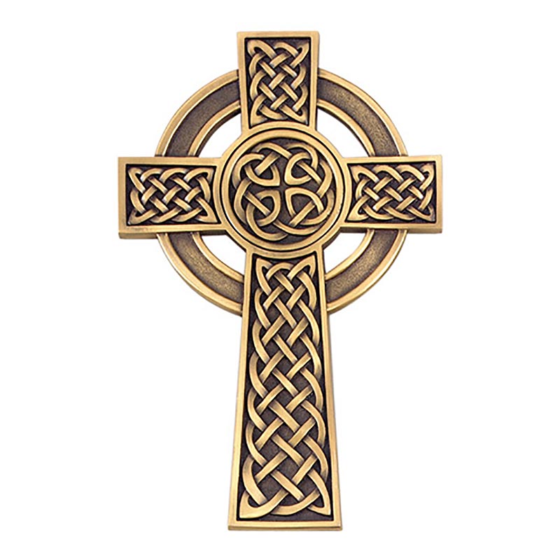 8" Knotted Celtic Cross - Pewter with Gold Finish