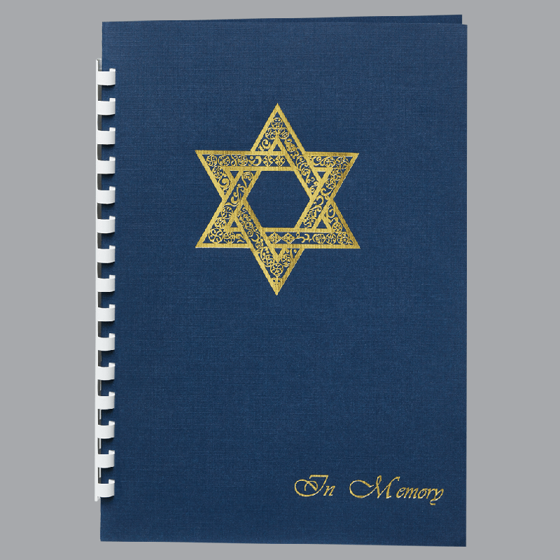 Star of David - Navy w/Gold Foil 15-Ring Register Book