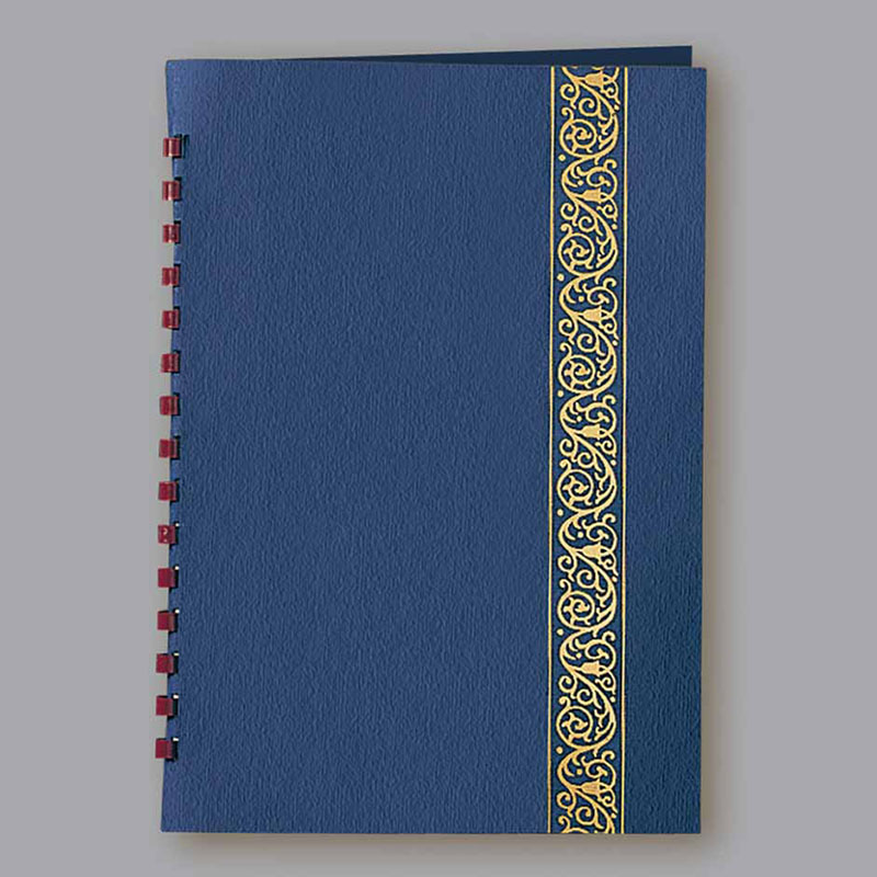 Classic Scroll Register Book - Royal Blue with Gold Foil, 15 Ring