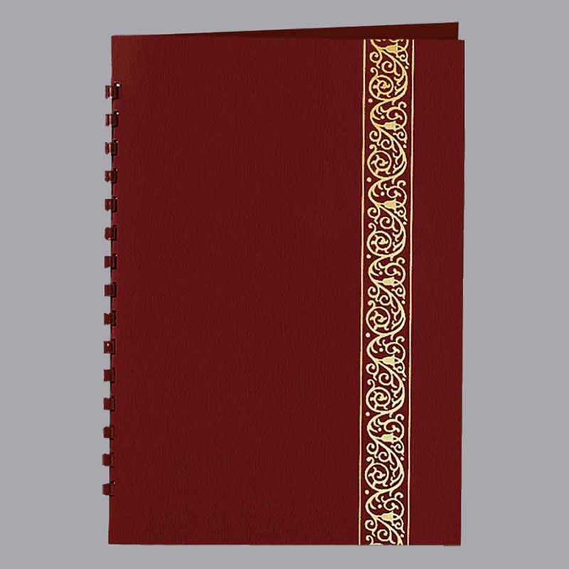 Classic Scroll Register Book - Burgundy with Gold Foil, 15 Ring