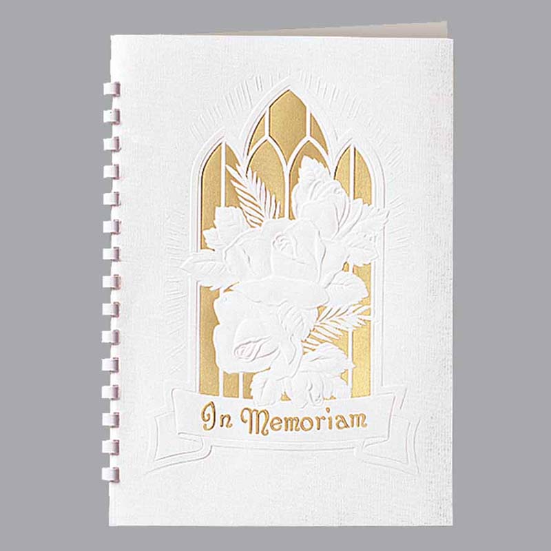 Foil Rose Window "In Memoriam" Register Book