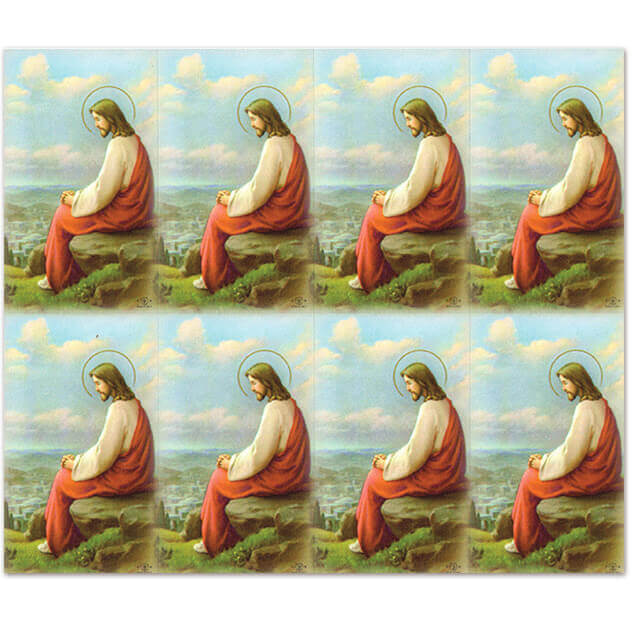 M-101-05 Jesus Praying 8-up Prayer Cards