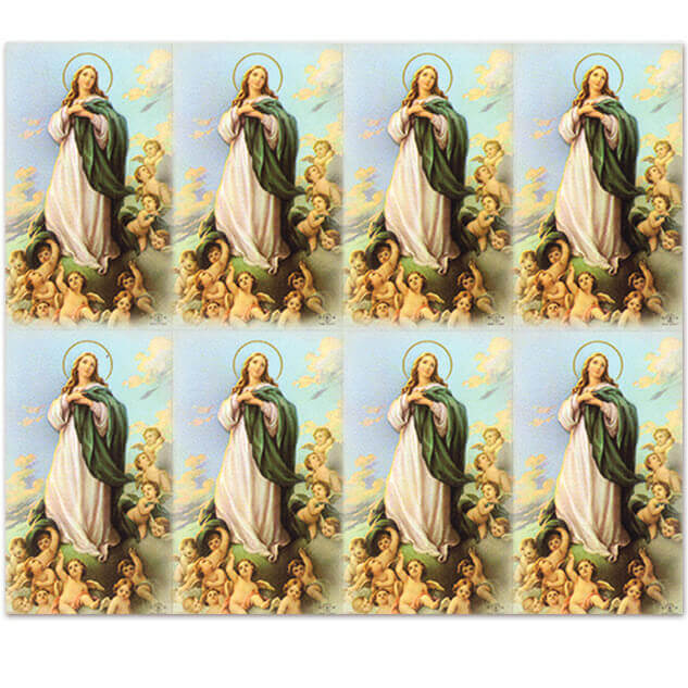 M-101-20 The Immaculate Conception 8-up Prayer Cards M-101-20 The Immaculate Conception 8-up Prayer Cards