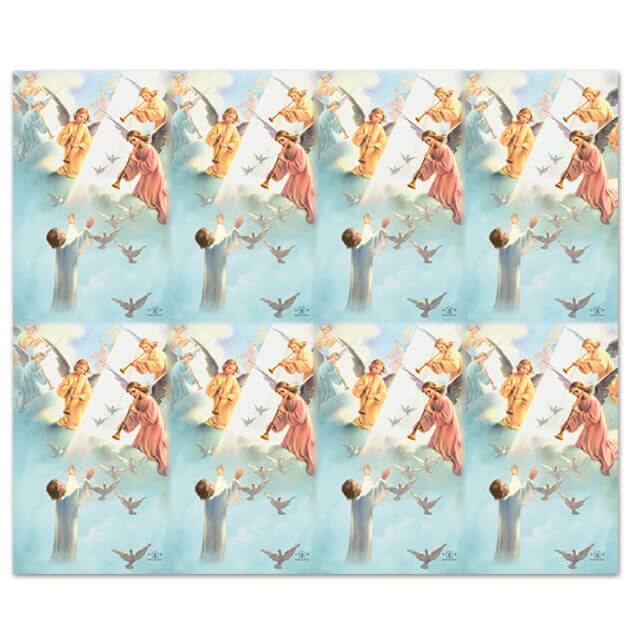 M-CHILD-A - Child with Angels 8-up Prayer Cards