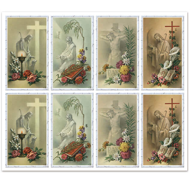 M-CROCE Assorted Christ with Cross 8-up Prayer Cards M-CROCE Assorted Christ with Cross 8-up Prayer Cards