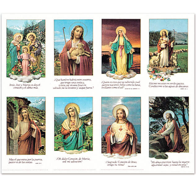 Assorted Latina Series with Spanish Text 8-up Prayer Cards